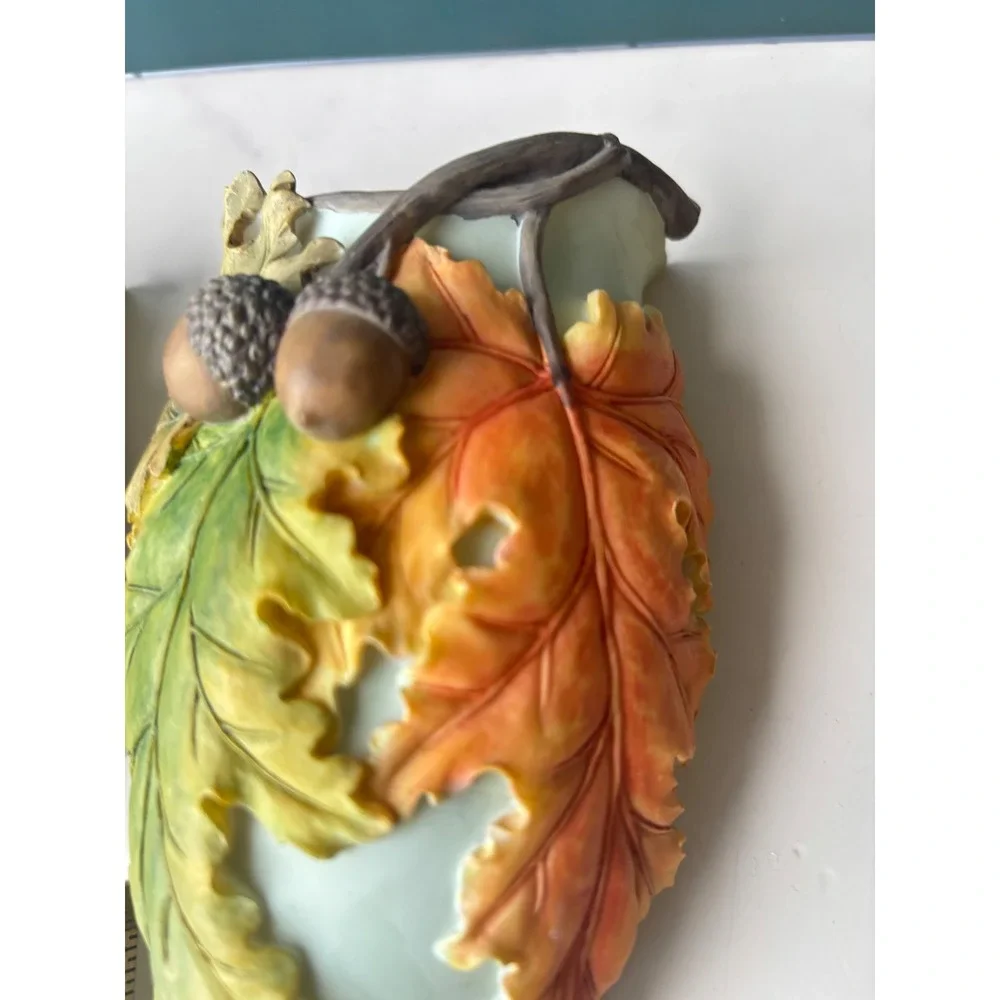Ibis & Orchid Design Fall Leaves 139 Wall Pockets Pair Acorns Autumn Decor